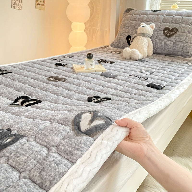 Soft Velvet Bedding Protector Hypoallergenic Breathable Flannel Cover for Autumn Winter