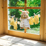 Easter Bunny Window Cling Reusable Double-Sided Electrostatic Glass Decal