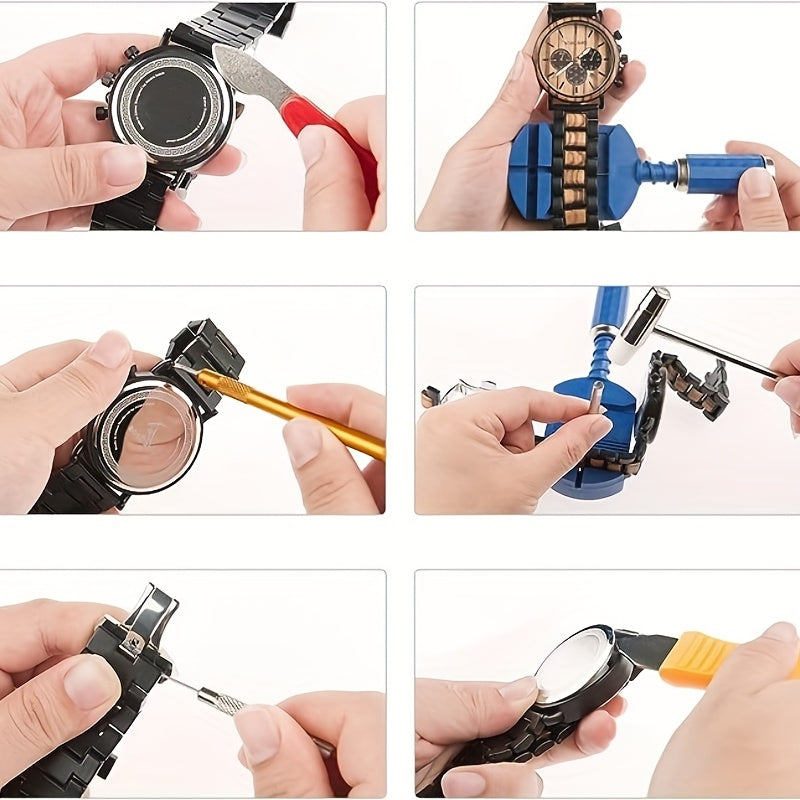 Watch Repair Tool Set 147 Pieces with Case, Battery Replacement, Spring Bar, Strap Link Tools