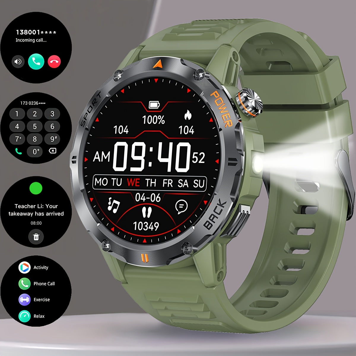 Men's Smart Watch 1.53 Inch TFT Display Voice Call IP67 Waterproof Wireless 5.3 Magnetic Charging