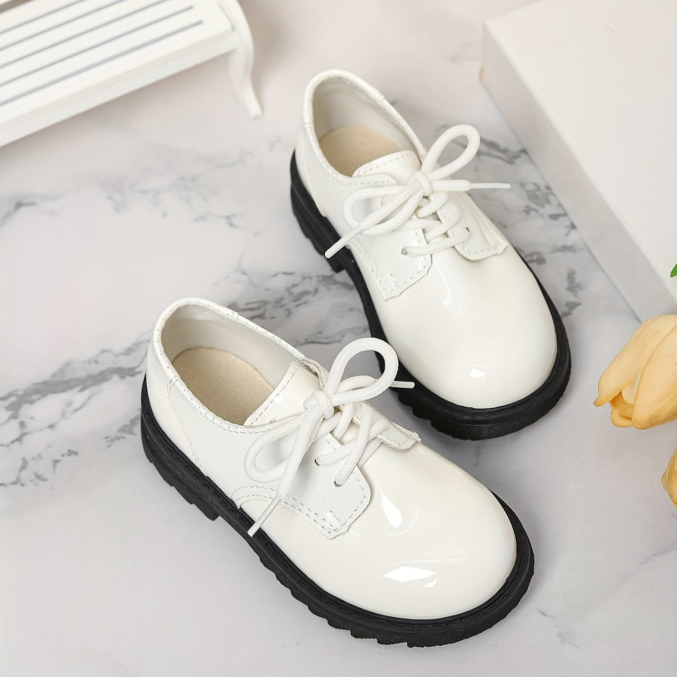 Kids Boys Flat Shoes All-Season Casual PU Low Top Lace Round Toe
