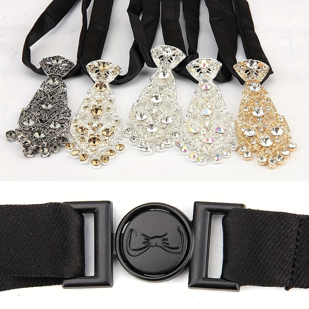Unisex Rhinestone Embellished Tie for Formal Events Wedding Accessories