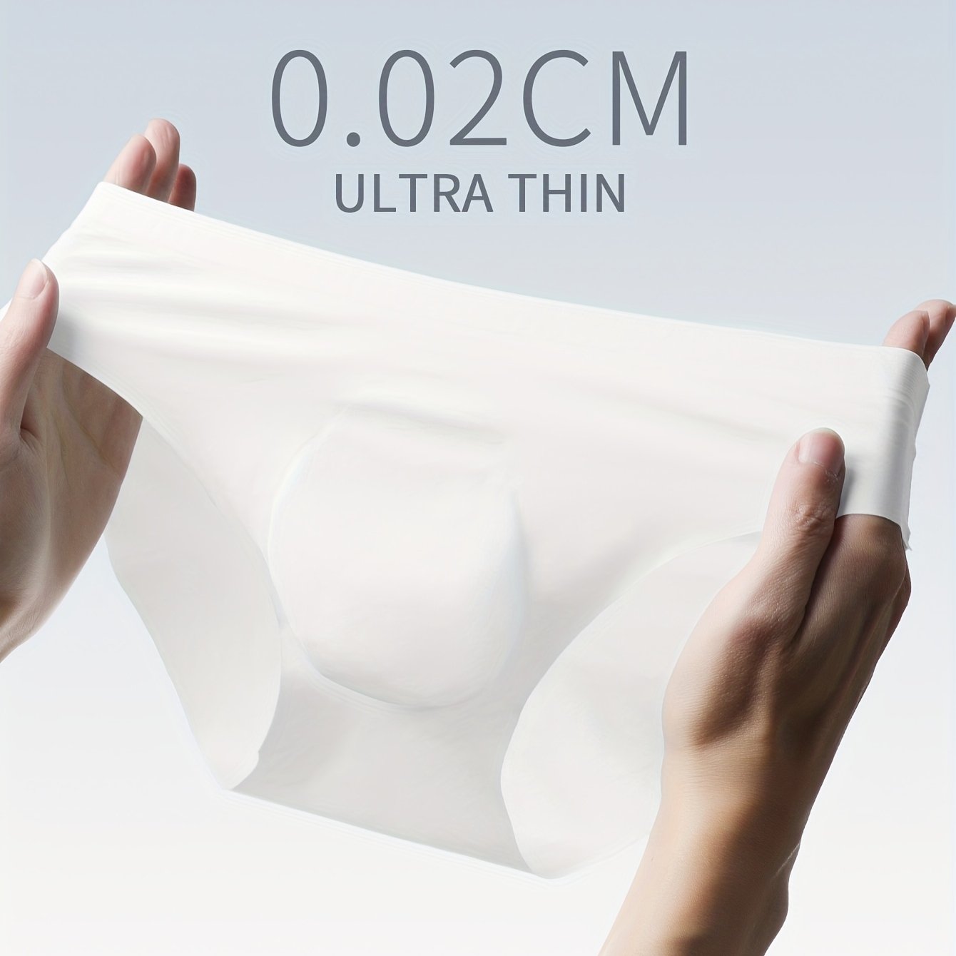 Men's Seamless Breathable Nylon Spandex Briefs with Transparent Crotch