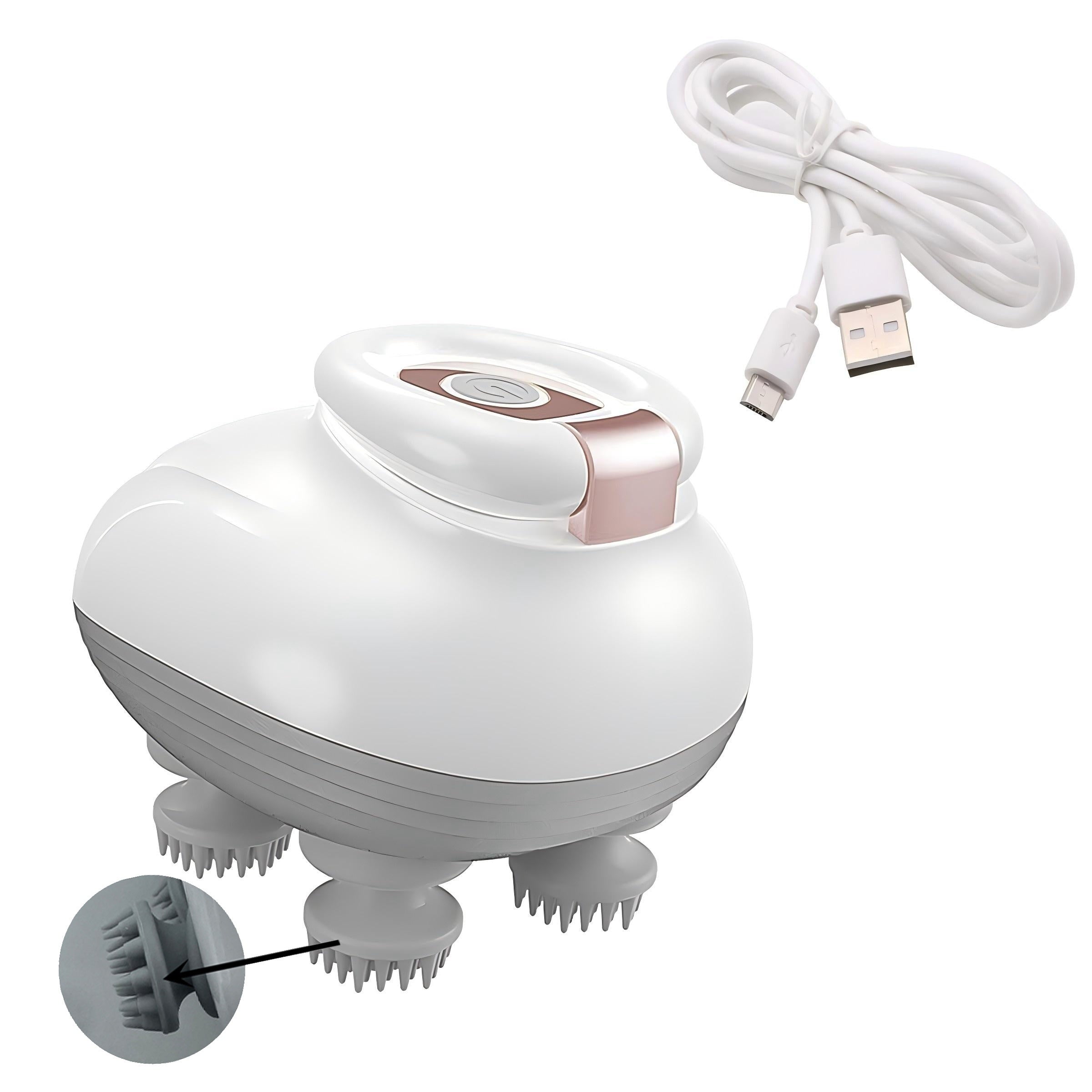 Portable Electric Scalp Massager with Moveable Claws Rechargeable Body Pressure Relief