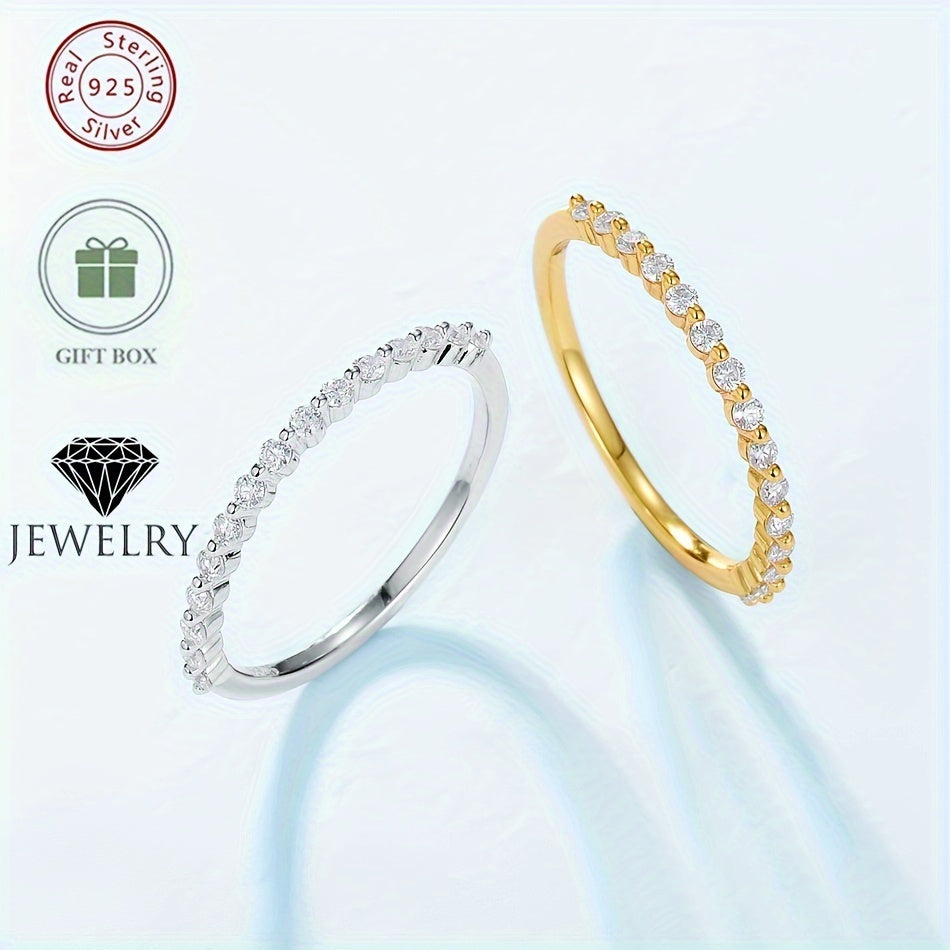 Sterling Silver 0.22CT Moissanite Engagement Ring for Her Wedding Jewelry