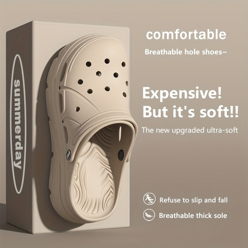 Women's White EVA Clogs with Cushioned Sole, Ventilation Holes, Indoor Outdoor