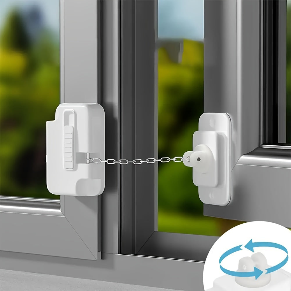 Adjustable Window Security Lock Self-Adhesive Ventilation Window Restrictor