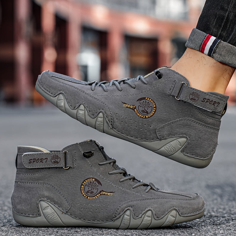 Erkaklar uchun hayvon naqshidagi shoelace ankle boots krossovkalari, 8 rang variantida, juda nozik tolali yuqori qismi, nafas oladigan PU astar, barcha mavsumlarda ochiq havoda qulaylik uchun sirpanmaydigan kauchuk taglik, ko'p maqsadli.