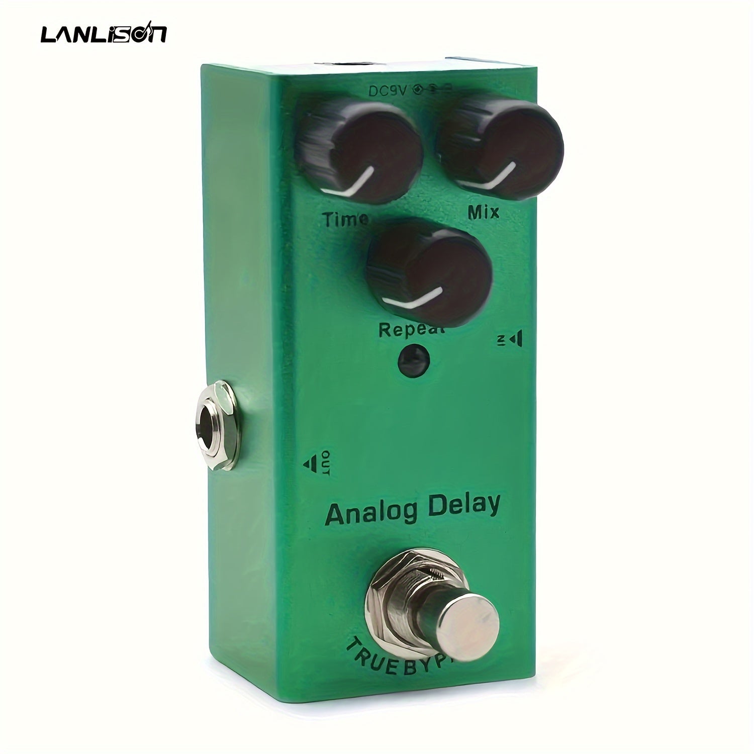 Elektr gitara uchun analog kechikish pedalasi, haqiqiy bypass, USB kuchaytirish kabeli, qorong'u yashil