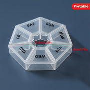 Unisex Plastic Seven-Day Pill Organizer Portable Transparent Pill Case
