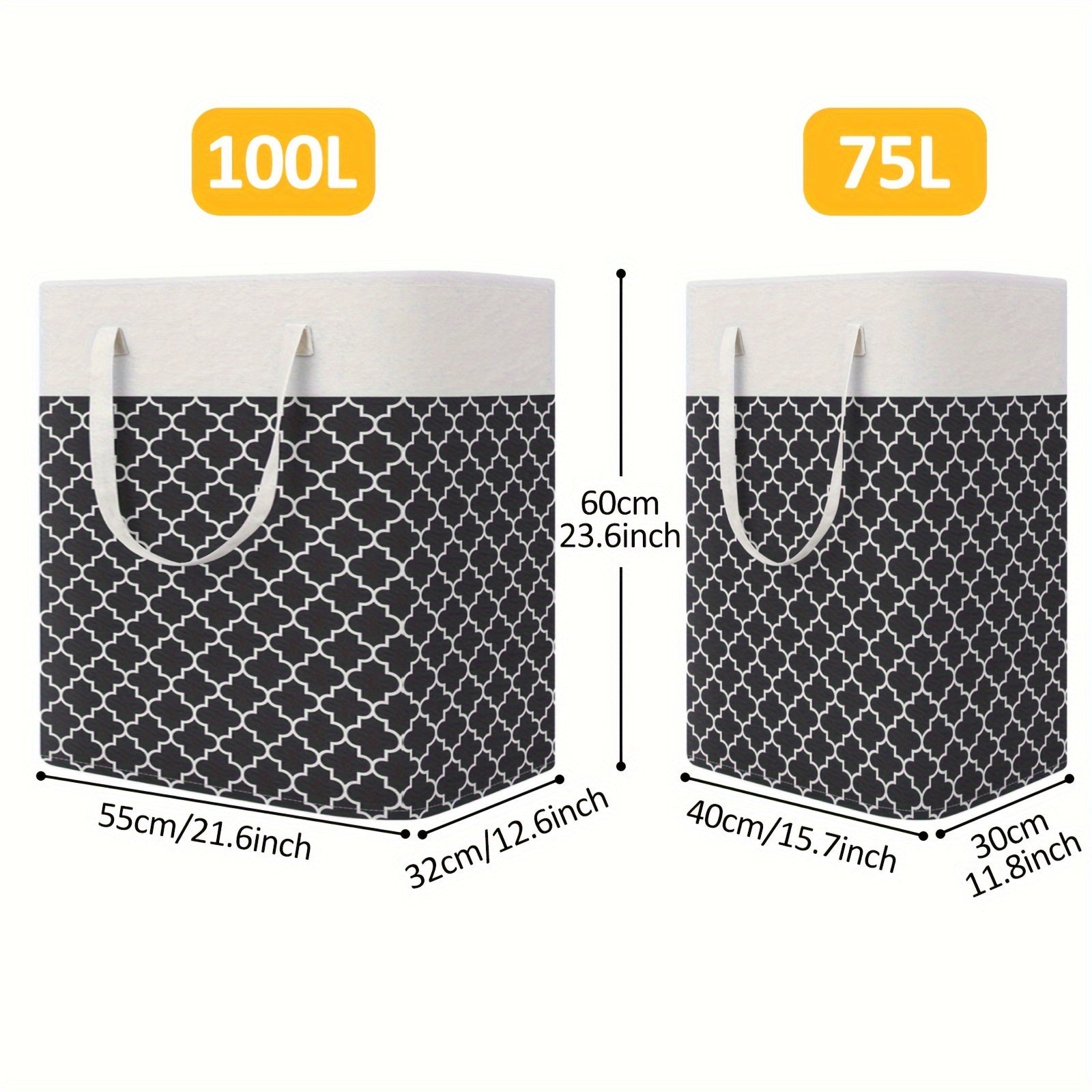 75L Foldable Laundry Hamper with Handles Waterproof Portable Storage Bin for Clothes and Toys Black Grey Red Blue