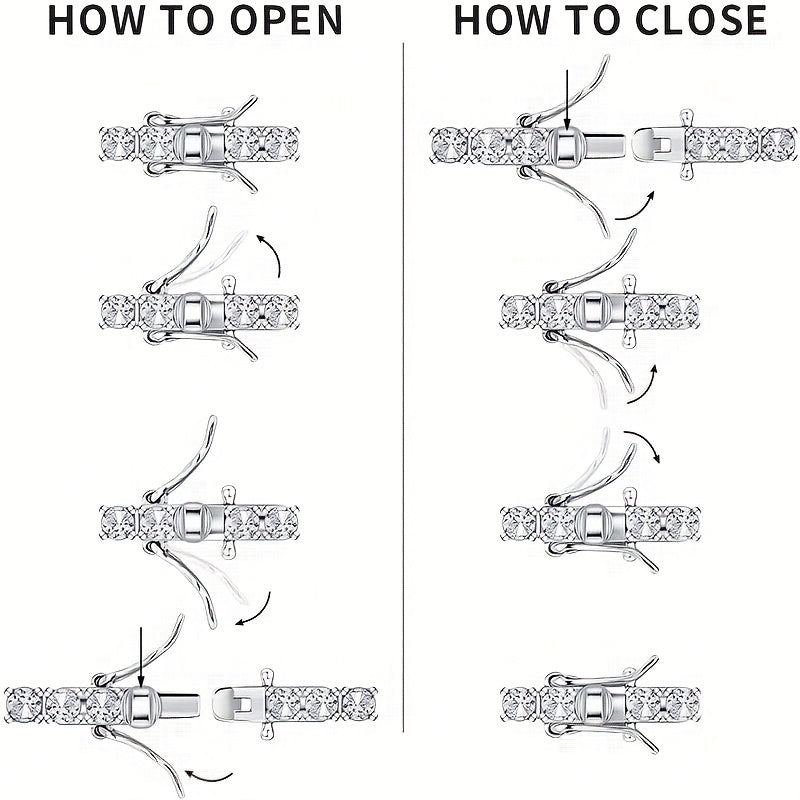 Women's Mozambique Stone Tennis Bracelet 10.5-14 Carat Lab-Created Simulated Diamond 18K White Gold Plated Sterling Silver