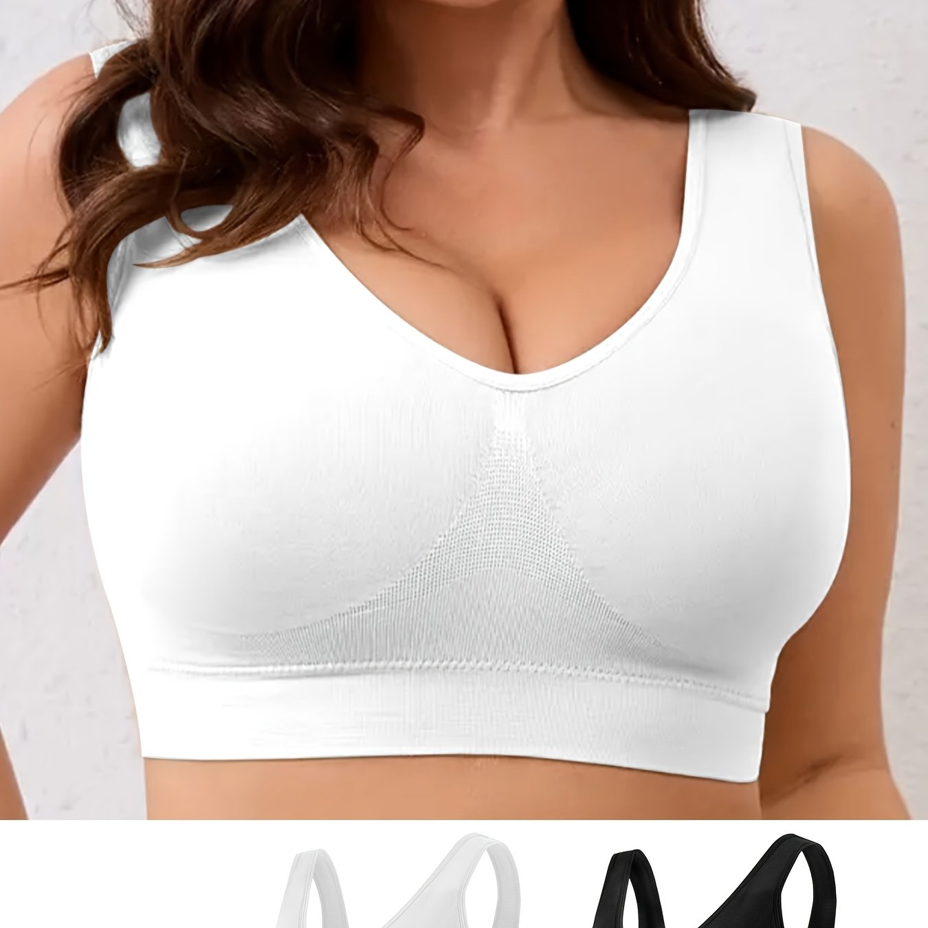 Women's Sports Bra Non-Steel Ring High Support Yoga Running 2 Pack