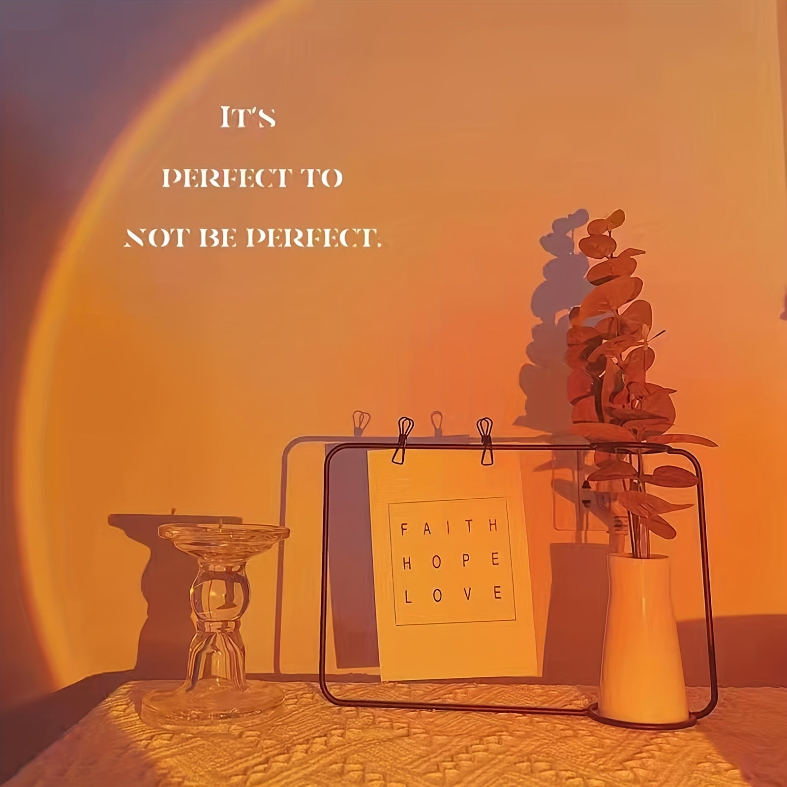 LED Sunset Lamp Projector for Bedroom Living Room Decor Warm Orange Light Energy-Efficient Tabletop