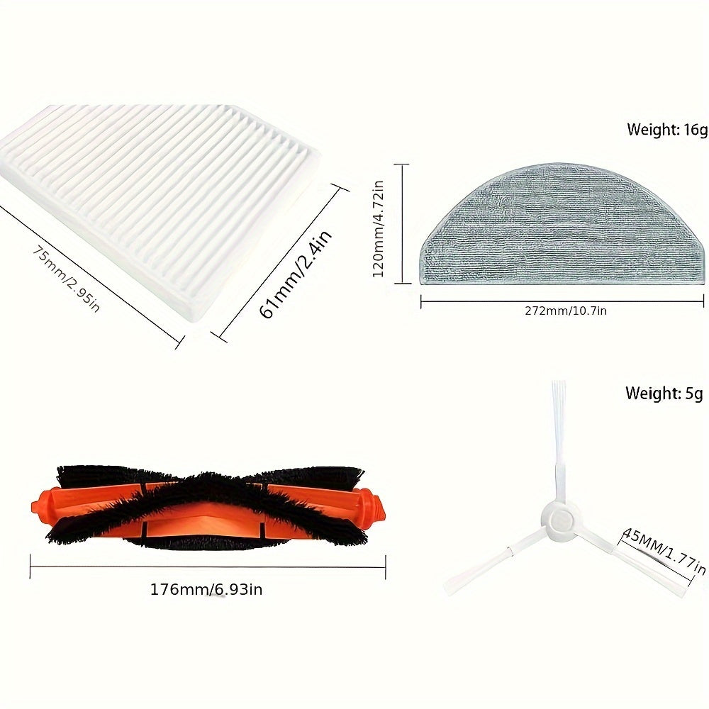 Robot tozalash uchun aksessuarlar to'plami, almashtirish qismlari, 5 ta, E10, E12, B112 bilan mos keladi