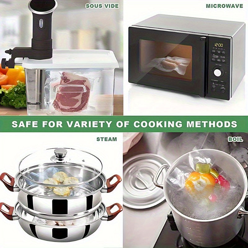 Vakuum yopishqoq sumkalar to'plami 1500cm va 500cm BPA-bezov oziq-ovqat saqlash va pishirish