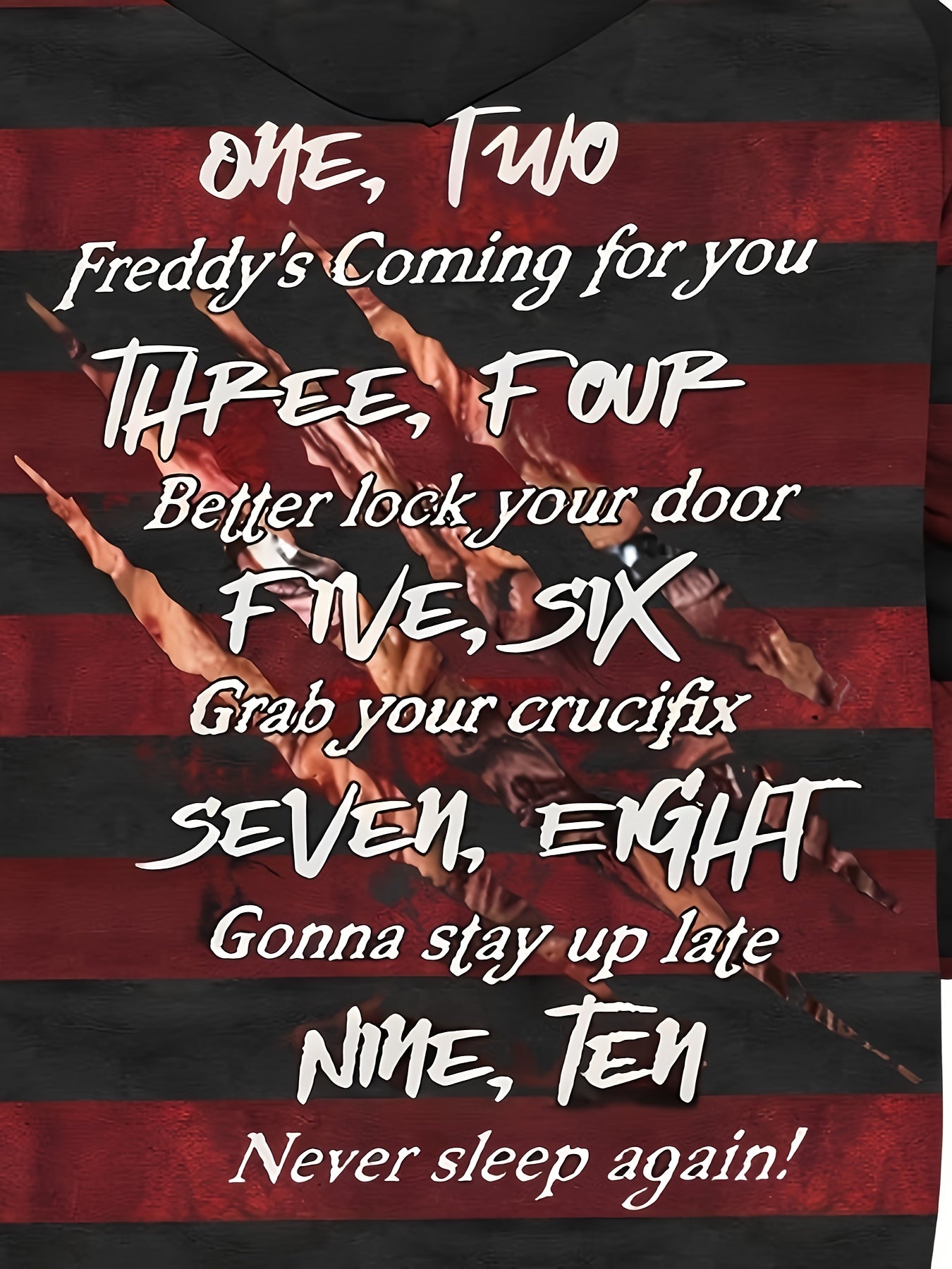 Plus Size Men's Hoodie with 3D Letter Sweet Dreams and Stripe Pattern