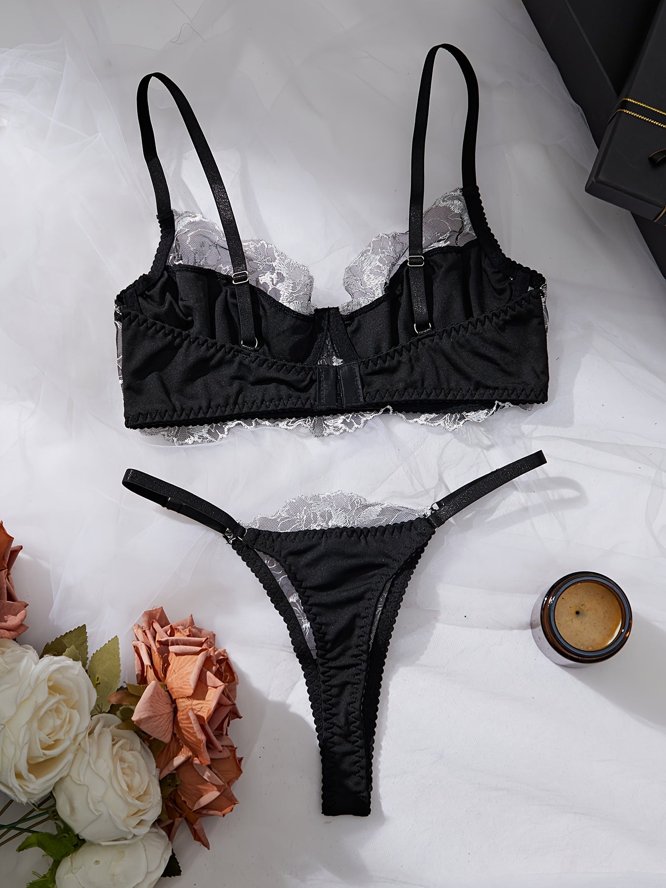 Women's Lingerie Set Sexy Underwear for Women with Lace and Satin Details