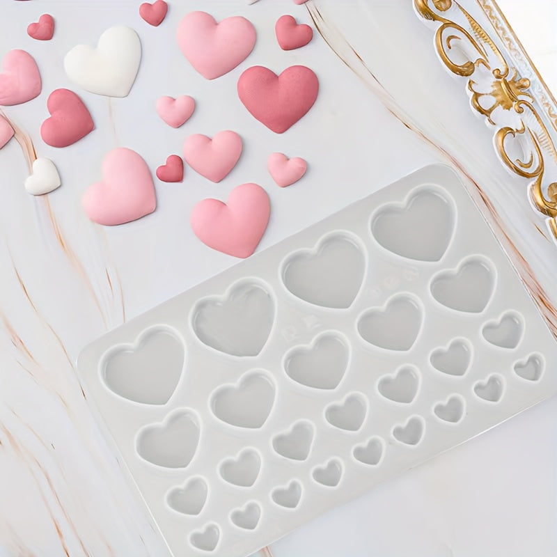 3D Silicone Love Hearts Fondant Mold for Candies Chocolates and Cakes