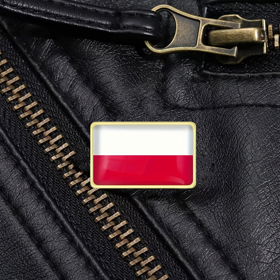 Set of 10 Polish Flag Brooch Pins Alloy National Pride Accessories for Suits and Bags