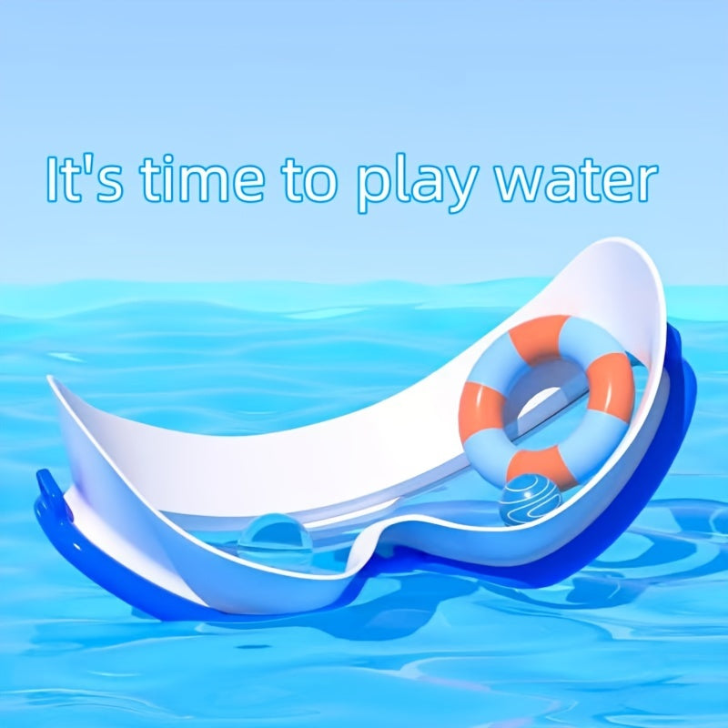 Large Frame Waterproof Swimming Goggles for Kids with Anti-Fog Technology White