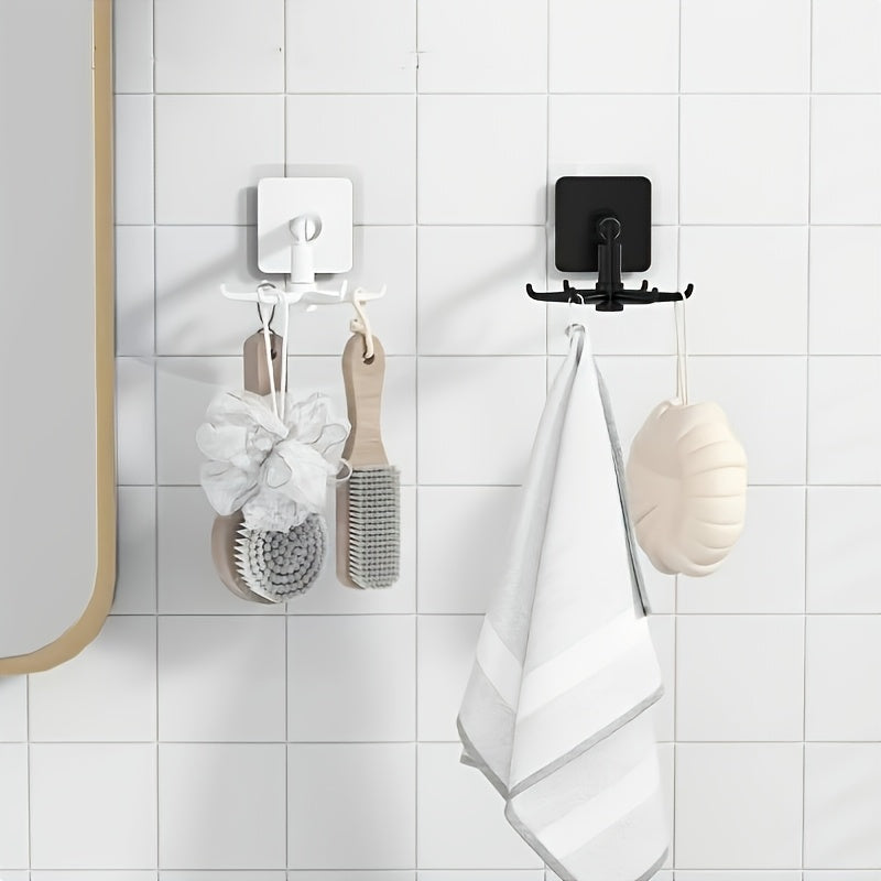 Expandable Kitchen Pot Rack with 360-Degree Rotating Hooks Wall Mount Organizer