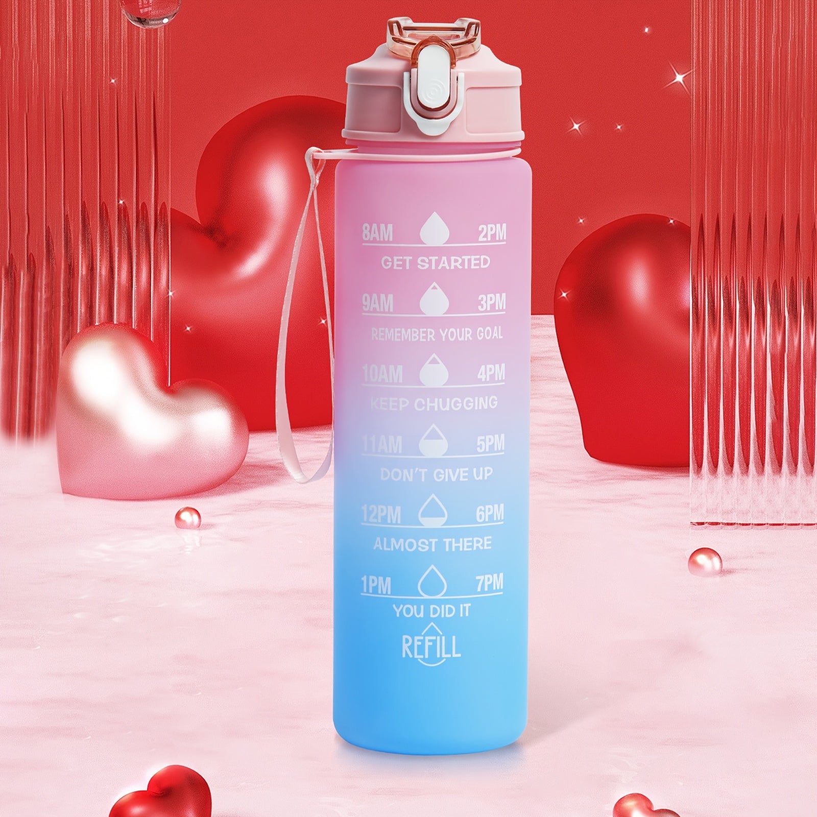 BPAsiz suv shisha vaqti belgilovchi va tashish uchun kamar bilan fitnes uchun