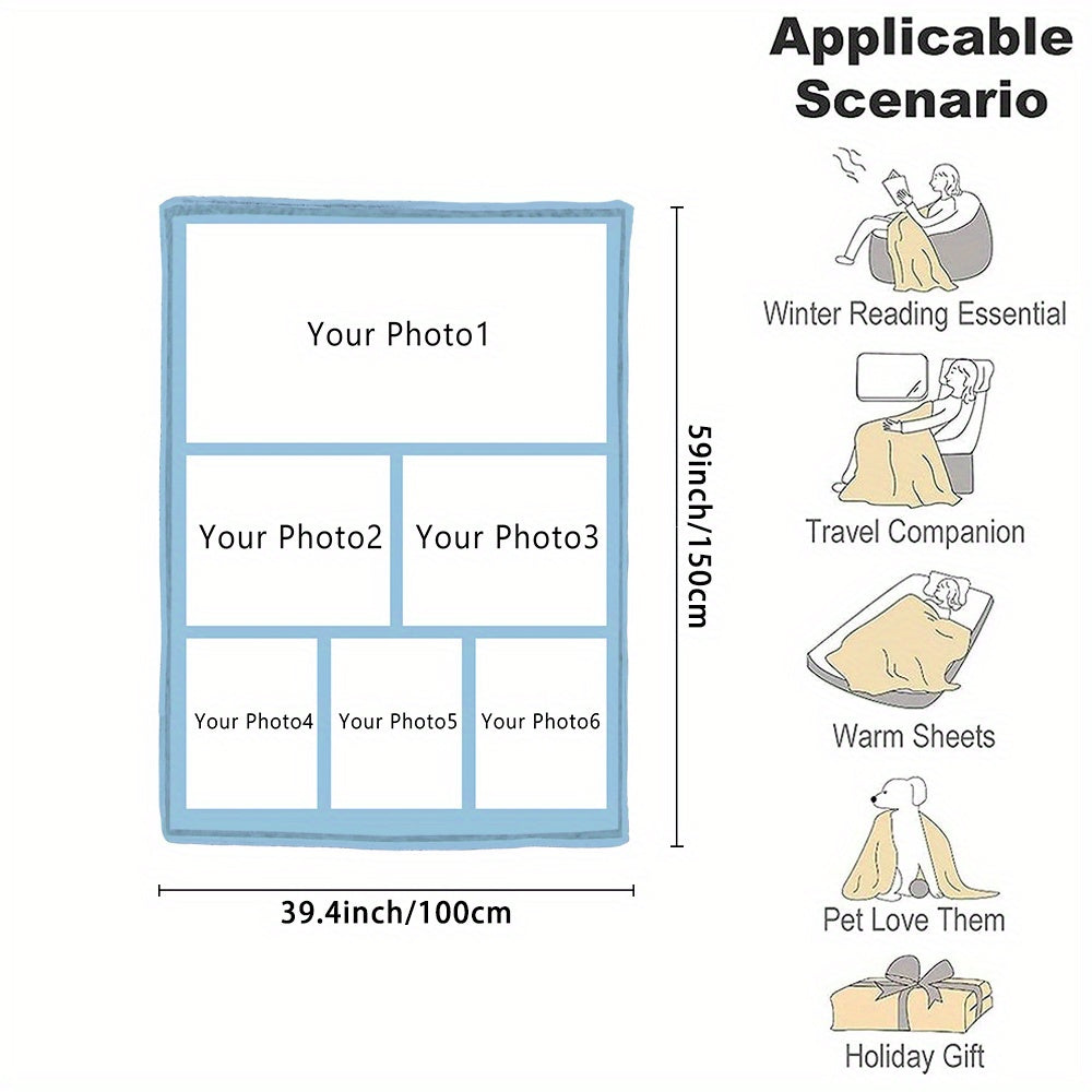 Custom Photo Blanket Soft Flannel Throw Personalized Gift for Home and Travel