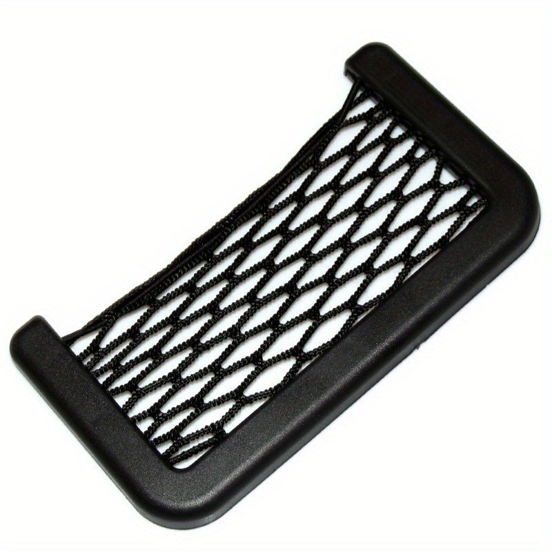 Red de almacenamiento para coche con bolsillo negro ajustable para teléfono y tarjetas