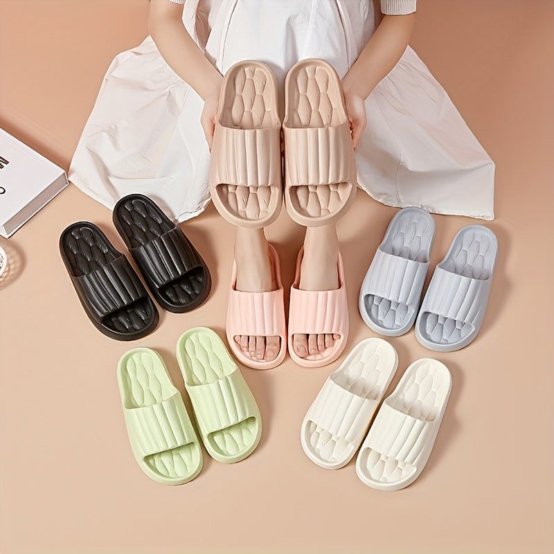 Women's Non-Slip Soft Pink Slip-On Indoor Outdoor House Shoes