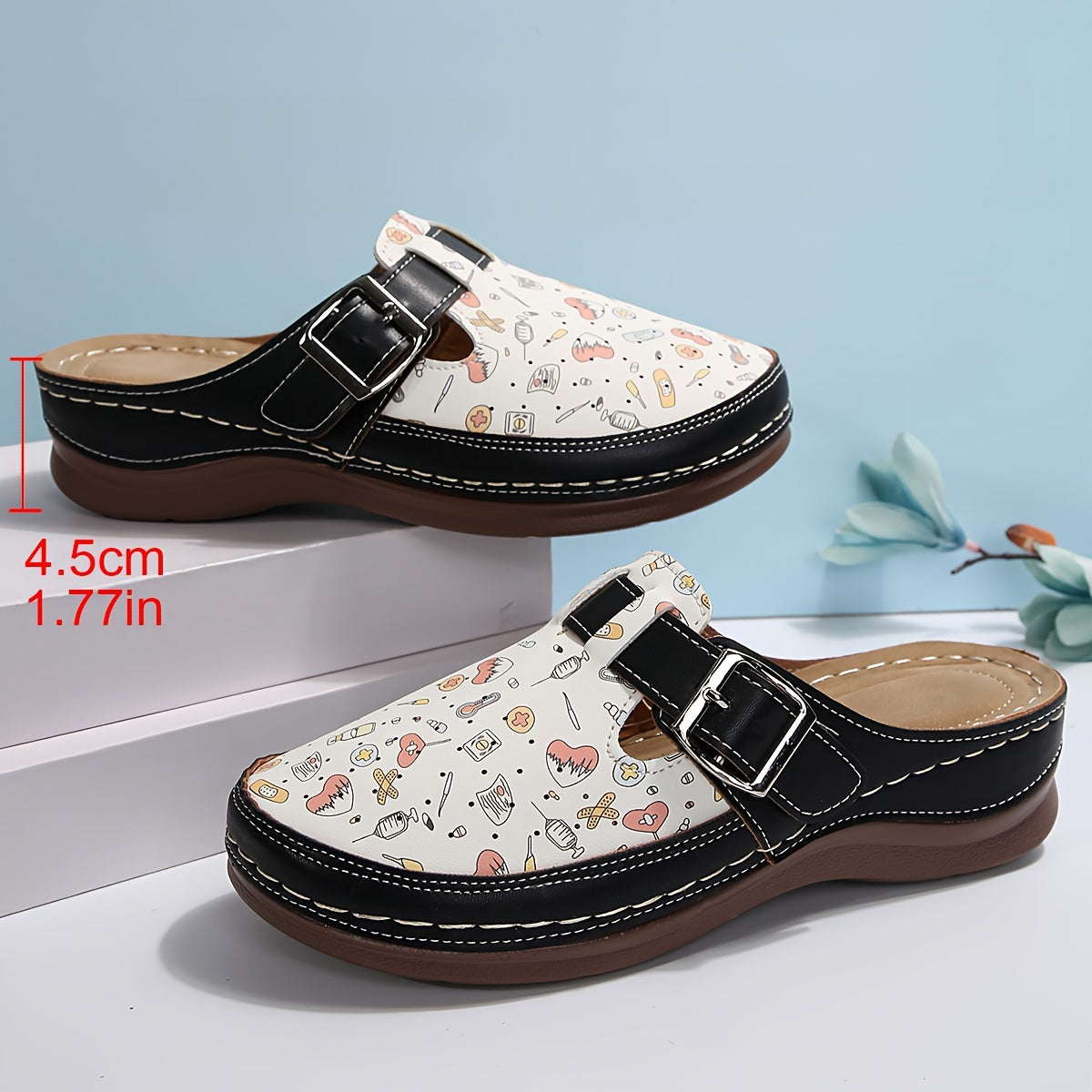 Zapatillas de enfermera para mujer, ligeras, planas, de punta sencilla, para todas las estaciones, materiales sintéticos