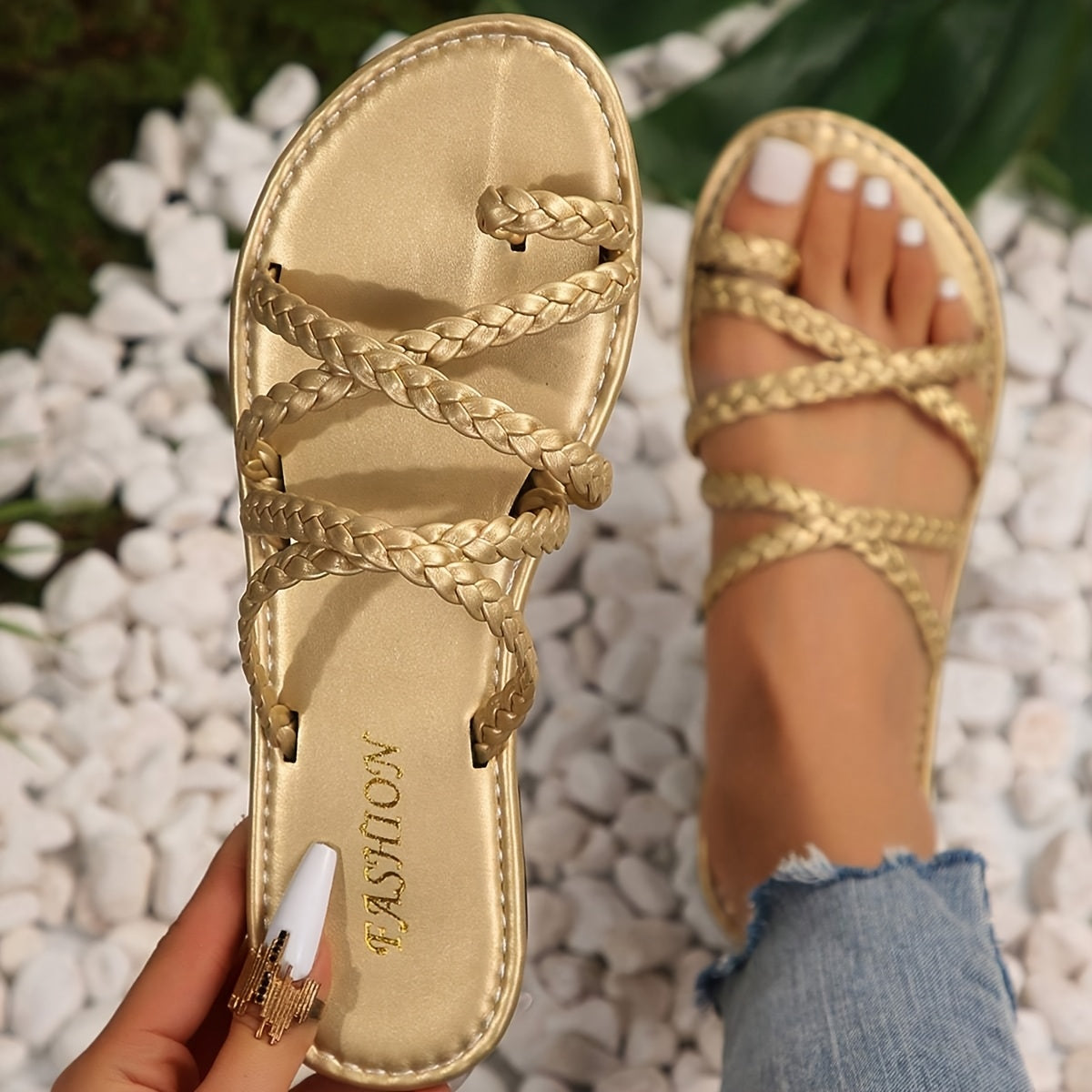 Women's Flat Sandals Beach Slippers Summer Large Size