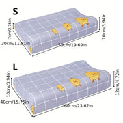 Pair of Latex Memory Pillows with Wave Design and Pillowcases for Adults