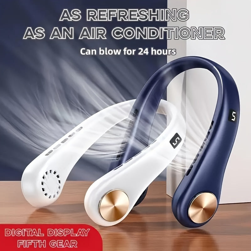 Mini Personal Bladeless Fan with USB Rechargeable 3 Speeds LED Display