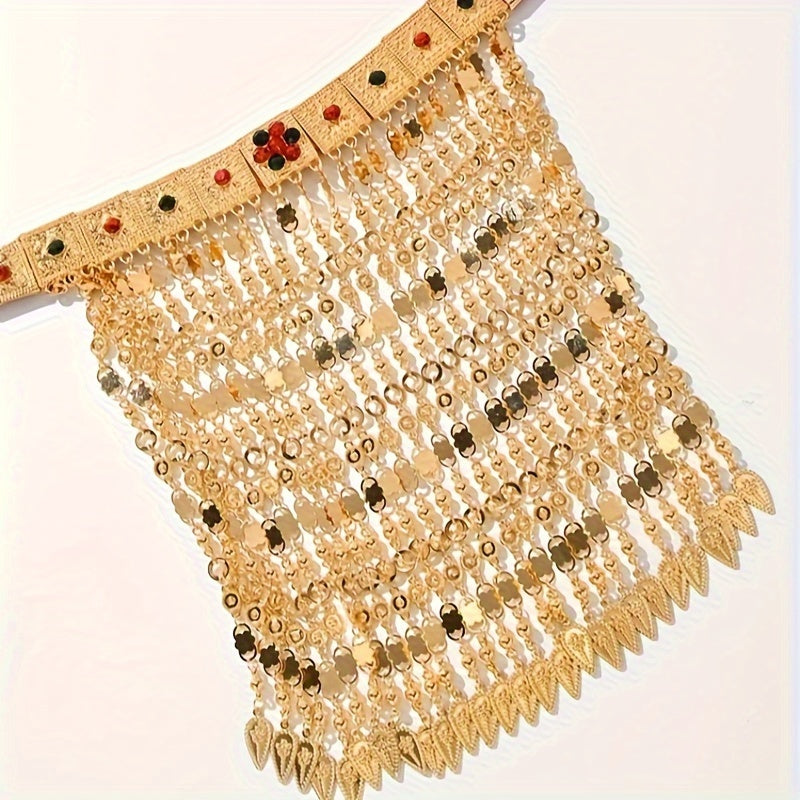 Ayollar uchun antik misdan yasalgan tassel taqinchoq, oltin choker, festival, to'y zargarlik buyumlari