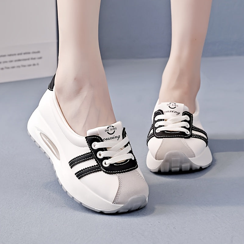 Women's Casual Low Top Sneakers Fabric Inner All-Season White