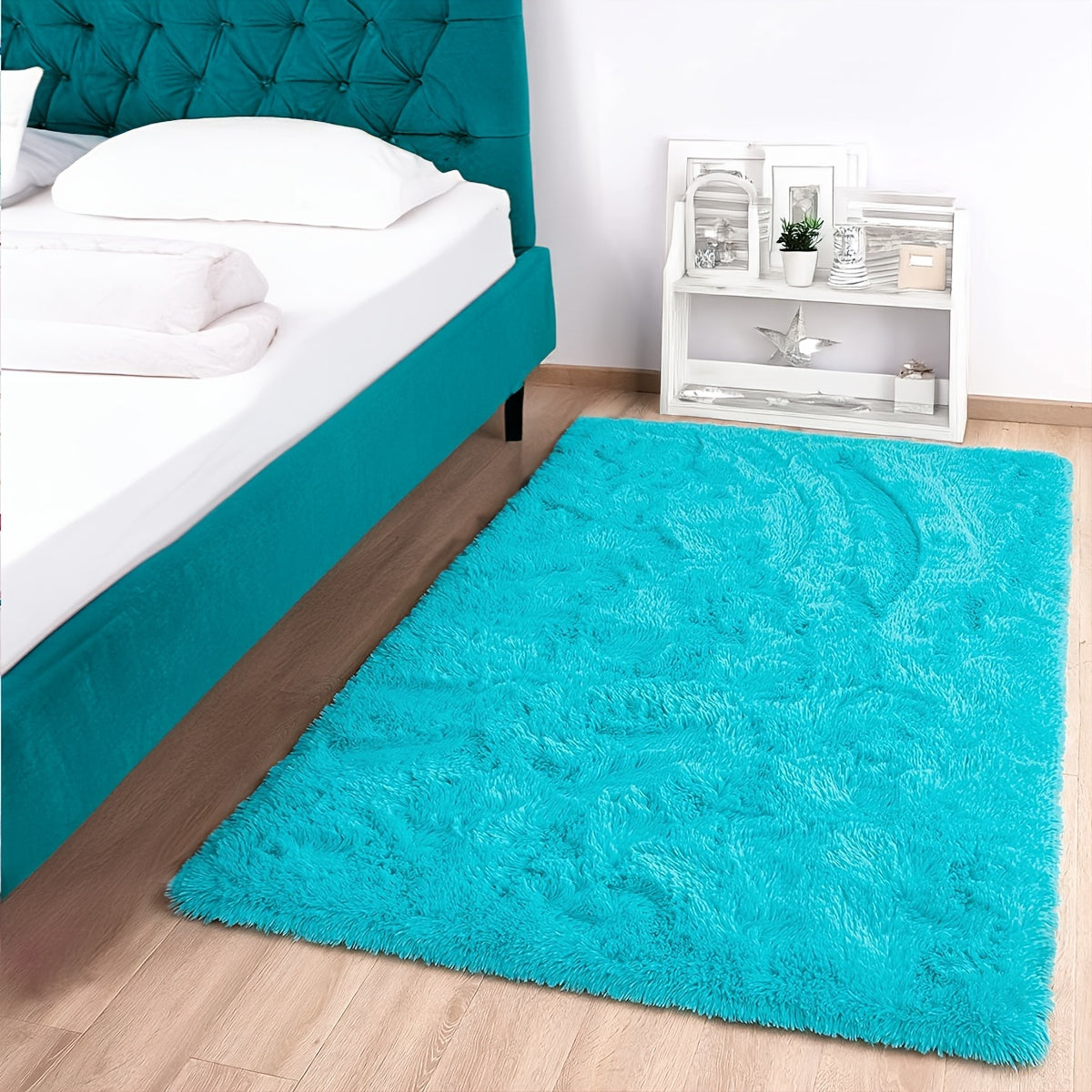 Soft Fluffy Shag Area Rug for Living Room or Bedroom Non-Slip Machine Washable
