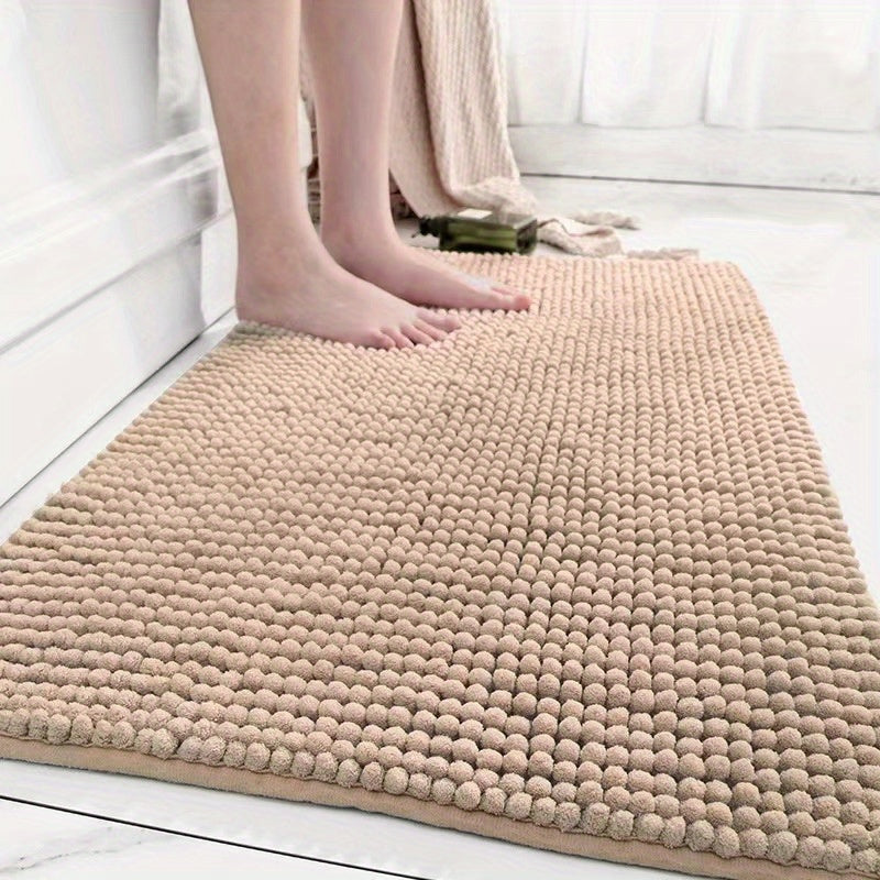 Luxurious Chenille Bath Mat 2cm Thick Non-Slip Absorbent Quick-Dry