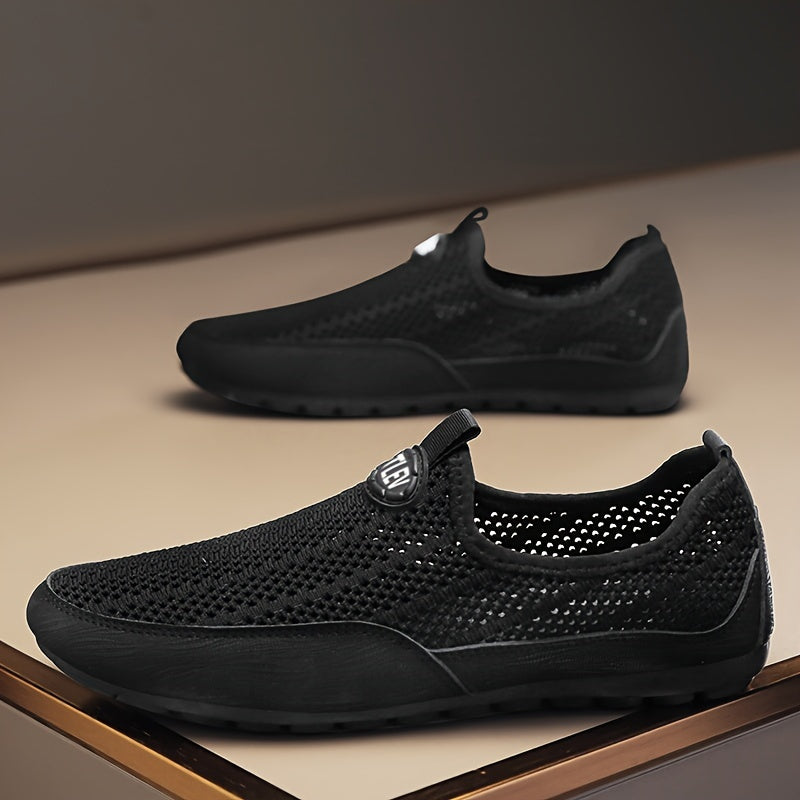 Men's Beige Slip-On Sneakers with EVA Insole and Flexible Sole