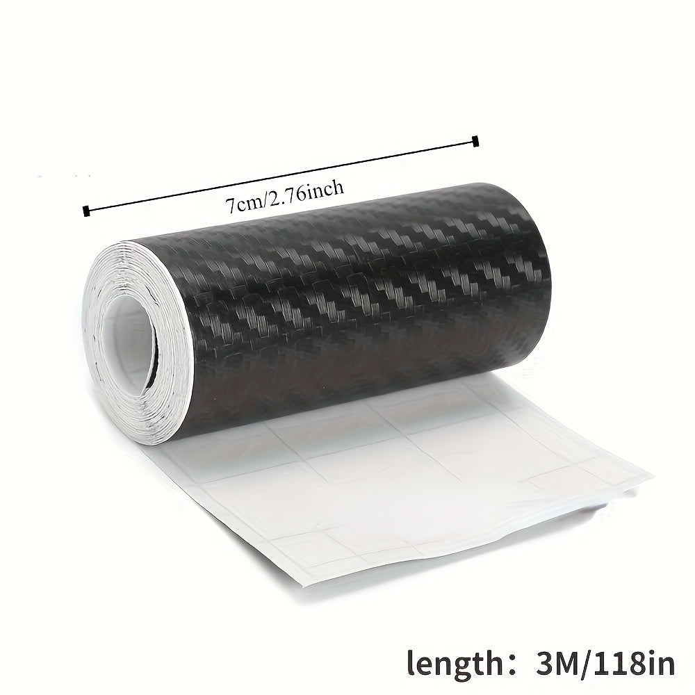 Matte Black 3D Carbon Fiber Vinyl Wrap Waterproof Anti-Scratch Car Film