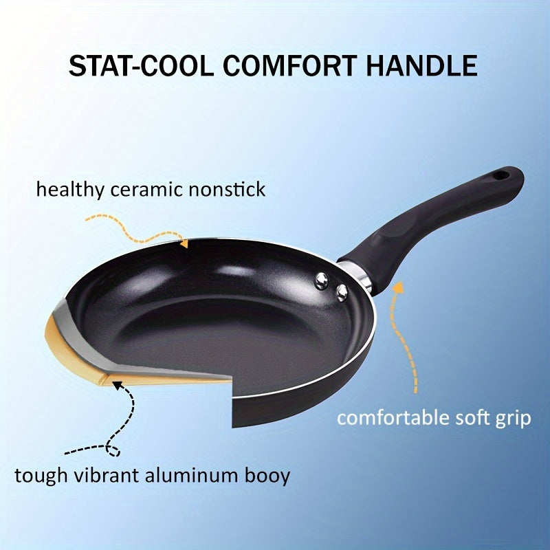 Juego de utensilios de cocina antiadherentes de 15 piezas con olla para sopa, olla para leche y sartenes para familia y regalos