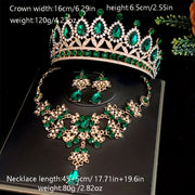 Bridal Jewelry Set Rhinestone Crown Necklace Earrings Wedding Prom Formal