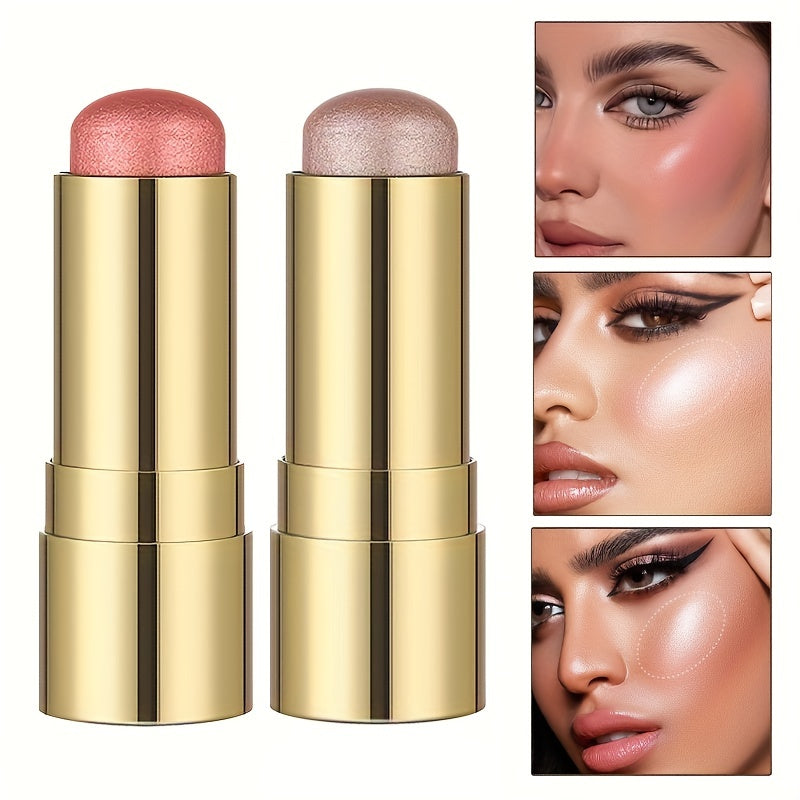 Women Waterproof Multi-Functional Highlight and Blush Stick Berry Colors