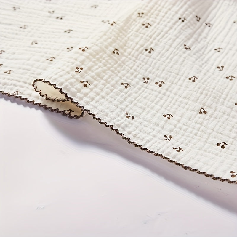 Baby Bath Towel Soft and Delicate with Lace Trim and Cartoon Print