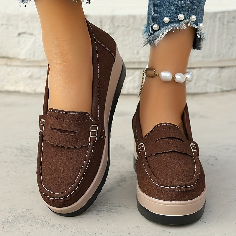 Women's Solid Color Loafers Slip-On Non-Slip Comfort Flats