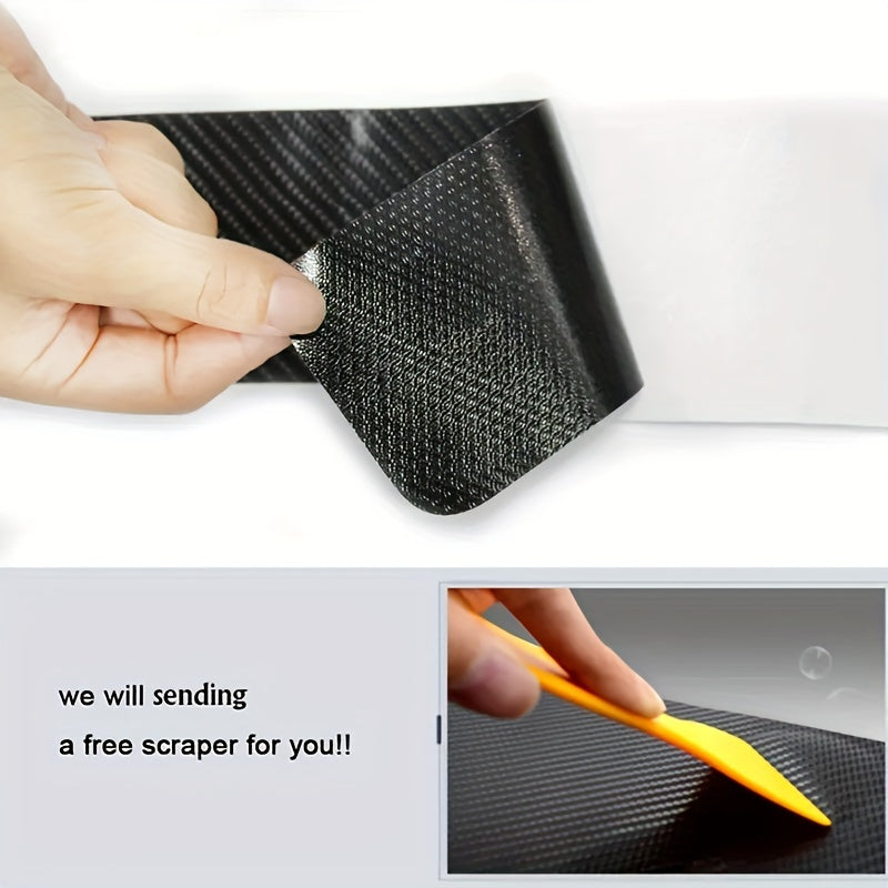 5pcs Car Threshold Protection Stickers Carbon Fiber Door Scratch Guard