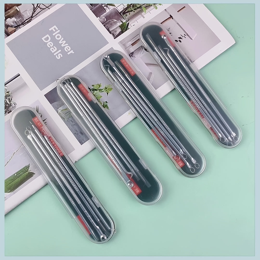 Women Blackhead Removal Needle Set 4 Pcs Pore Cleanser Blemish Skin Care