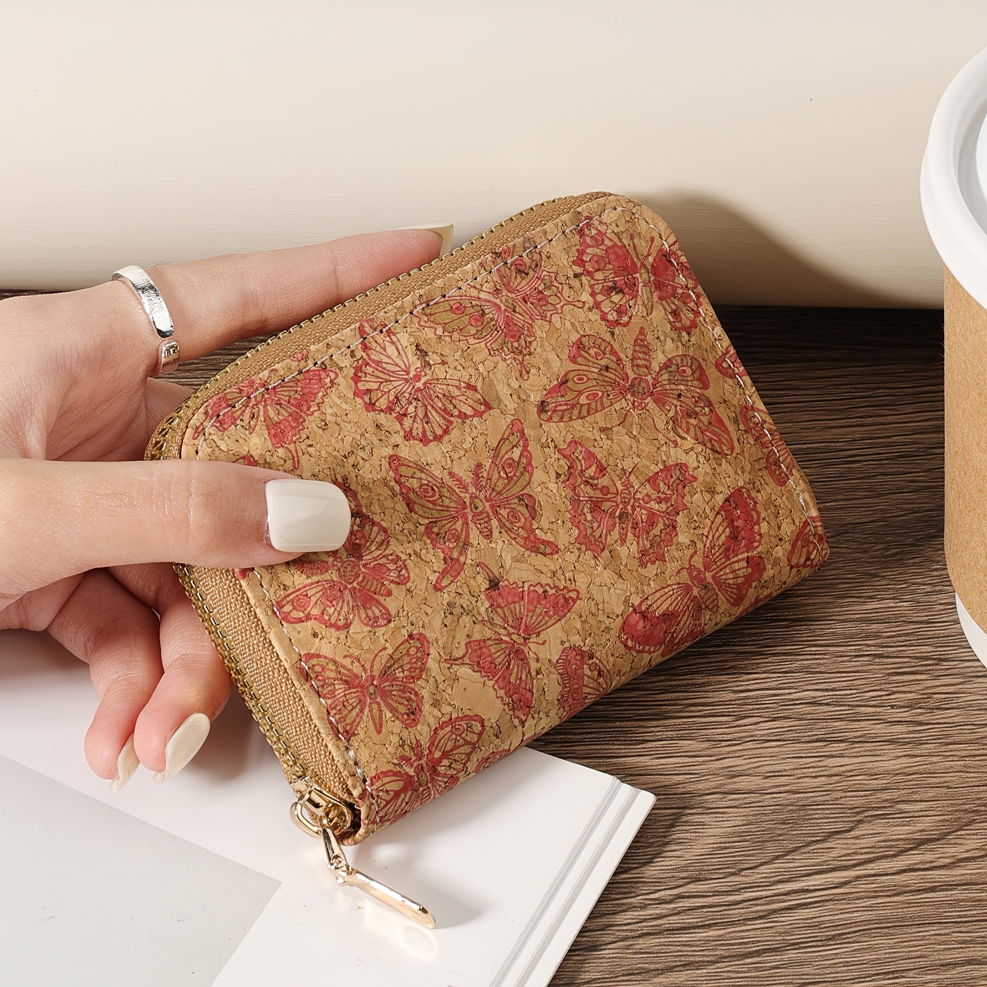 Ayollar uchun minimalistik qisqa hamyon, zipli, tasodifiy clutch tangalar sumkasi, zamonaviy nylon qopqoq.