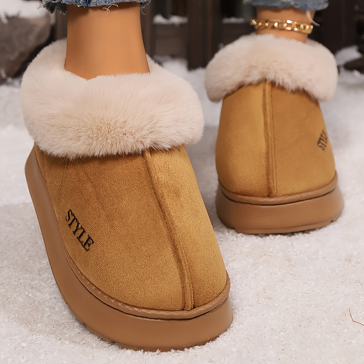 Ayollar uchun qishki issiq kengaytirilgan shippaklar, 5 rangda qulay kundalik poyabzal