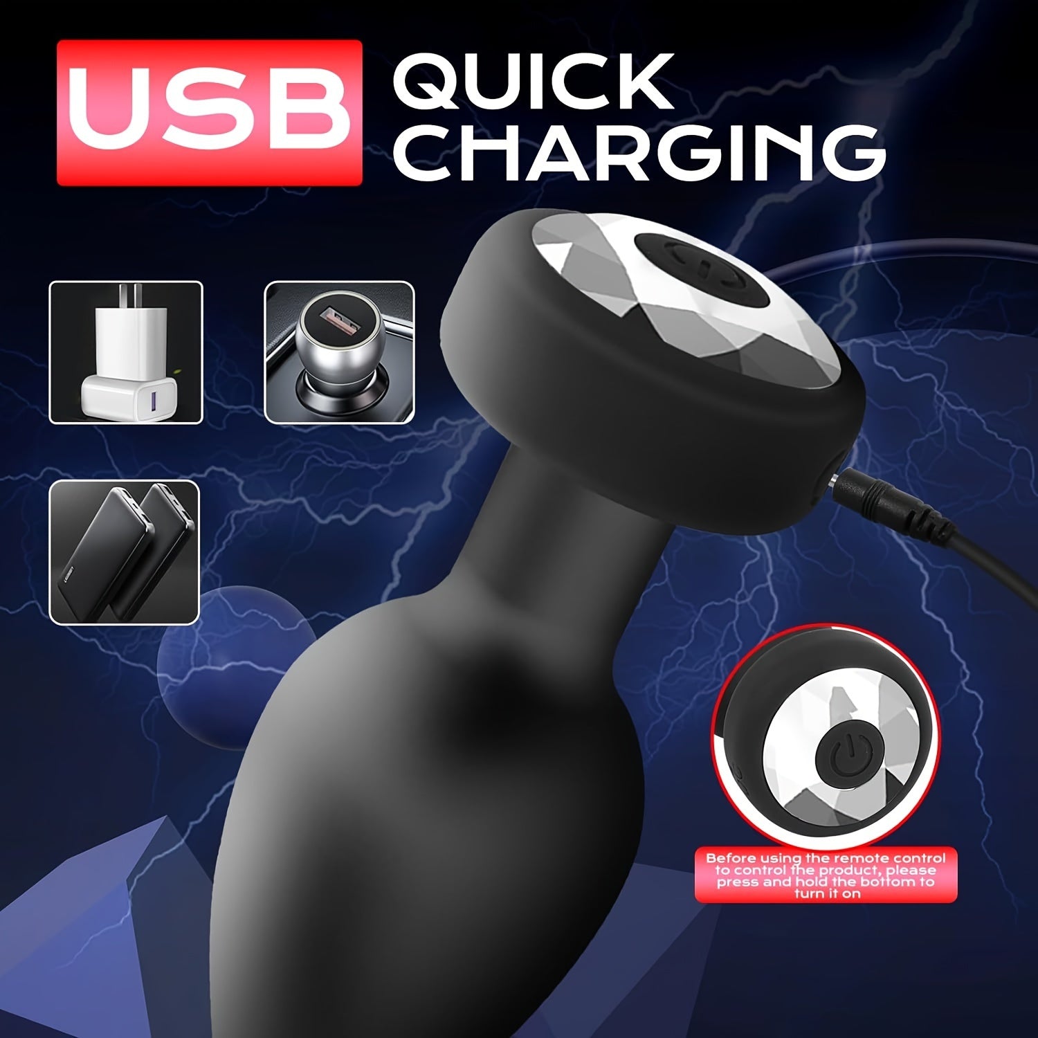 Erkaklar va ayollar uchun silikon masofadan boshqariladigan vibratsiyali anal plagin, suv o'tkazmaydigan kattalar o'yinchoqi